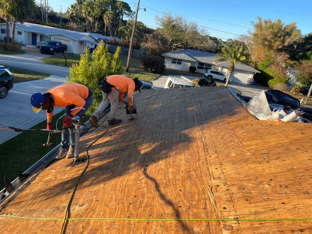 Residential roof replacement project in South Florida